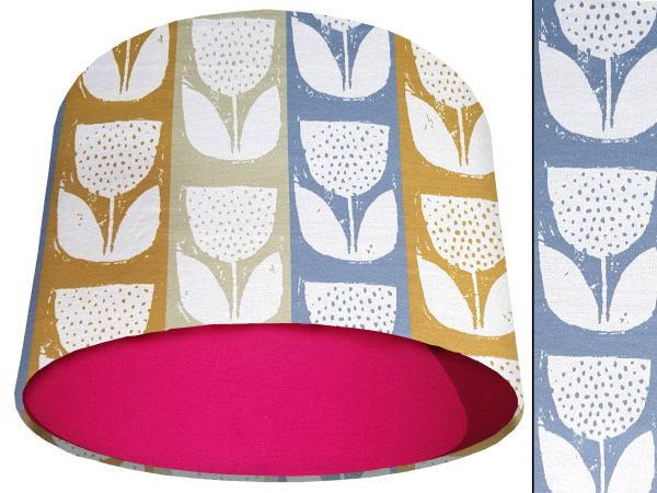Scandi Flowers Striped Light Shade Pink