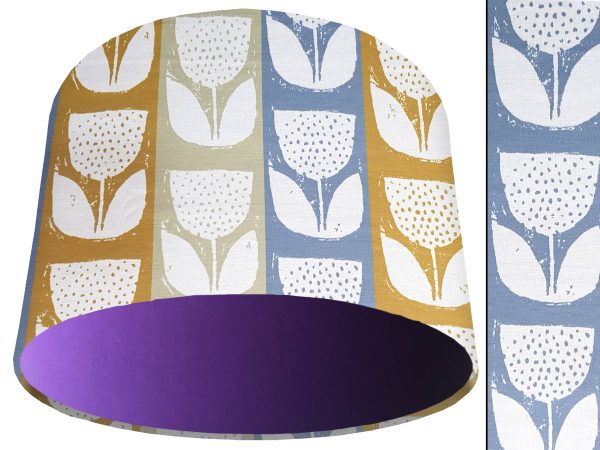 Scandi Flowers Striped Light Shade Purple