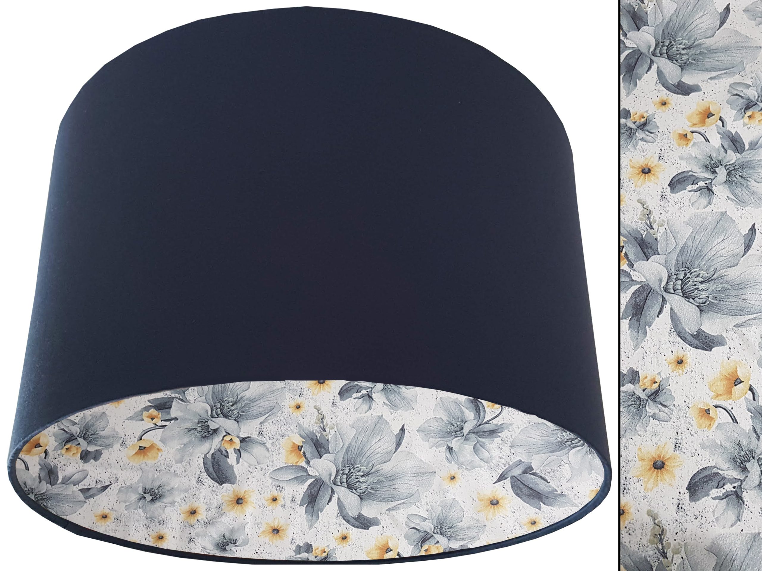 Silver Flower Lampshade Blue, Stylish Country Home Interior