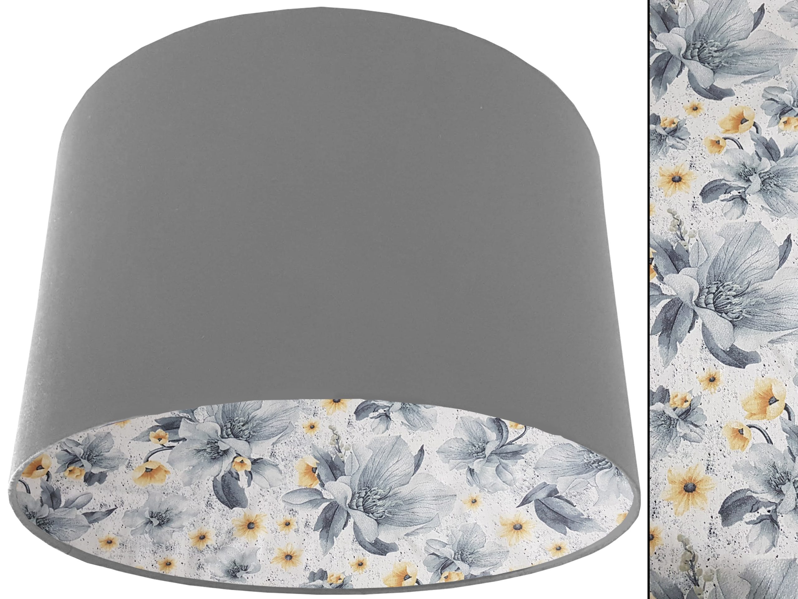 Silver Flower Lampshade Light Grey, Stylish Country Home Interior