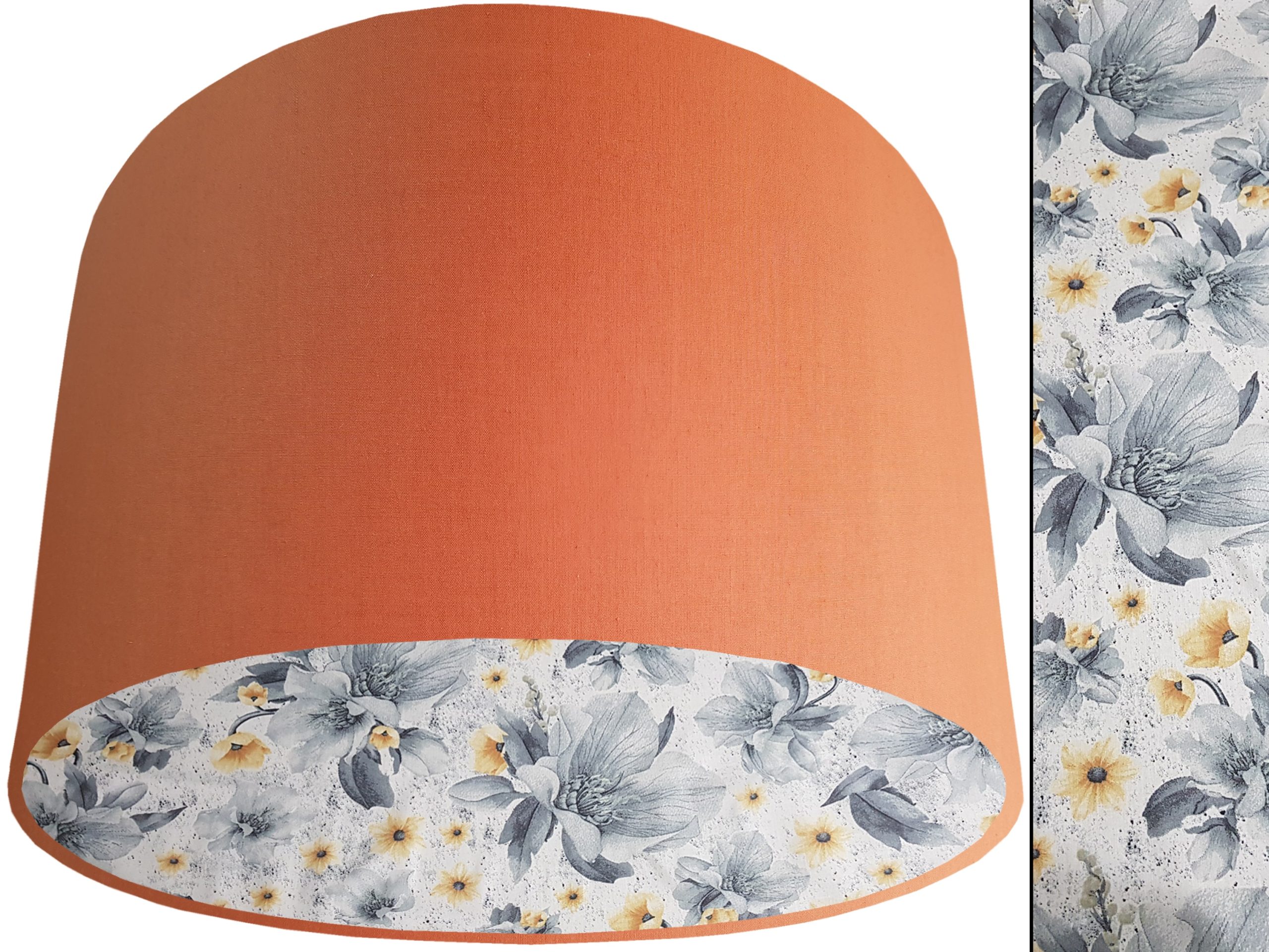 Silver Flower Lampshade Orange, Stylish Country Home Interior