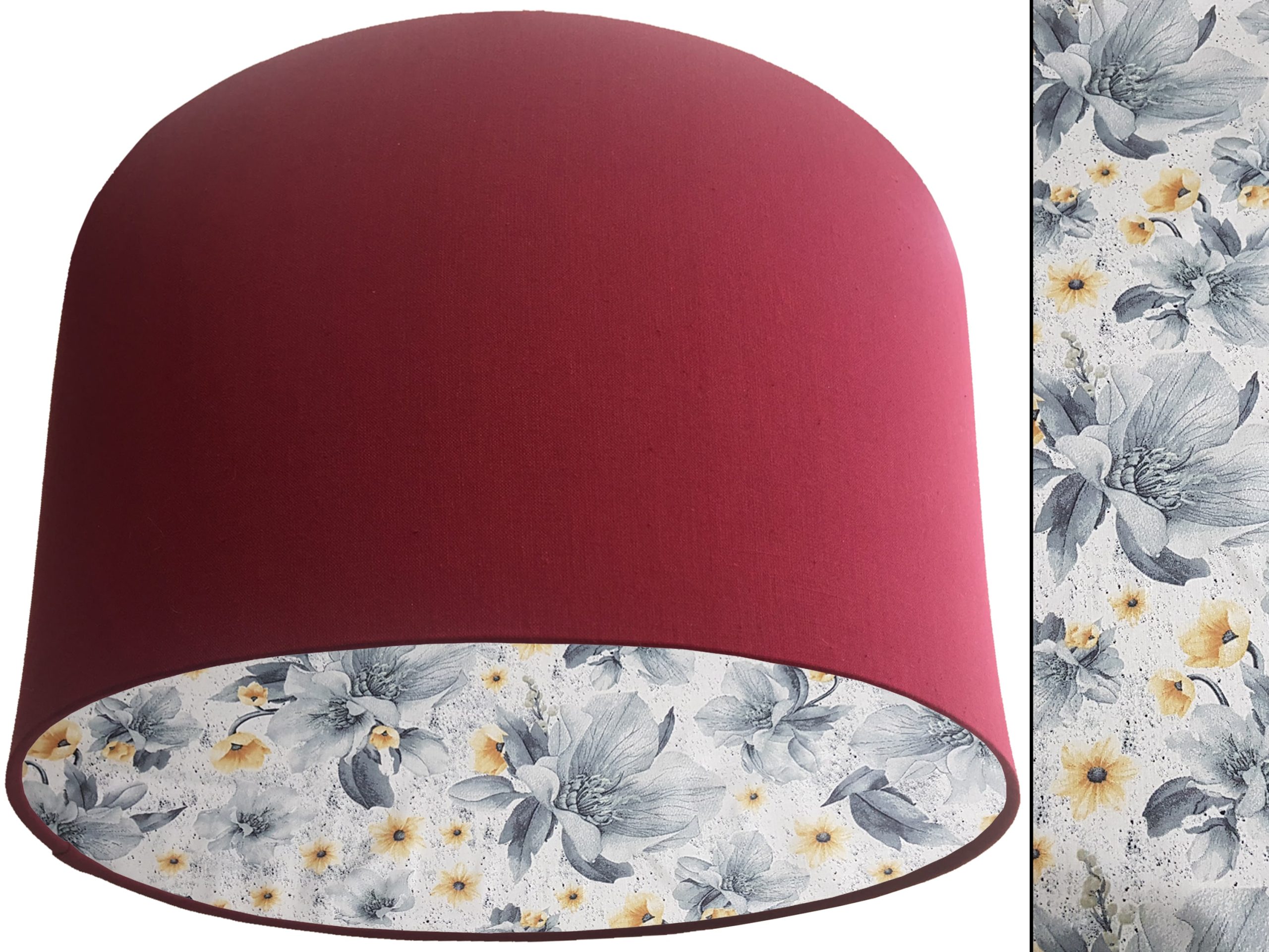 Silver Flower Lampshade Red, Stylish Country Home Interior