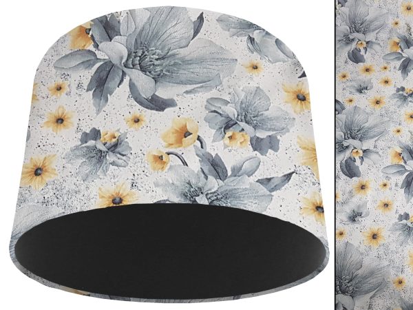 Silver Flower Light Shade Black, Classic Country Lampshade