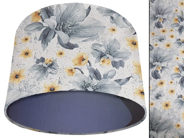 Silver Flower Light Shade Blue, Classic Country Lampshade