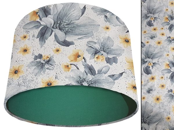 Silver Flower Light Shade Green, Classic Country Lampshade