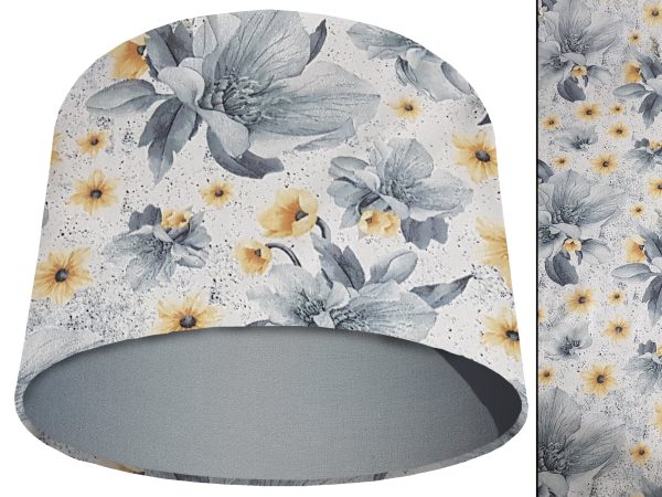 Silver Flower Light Shade Light Grey, Classic Country Lampshade
