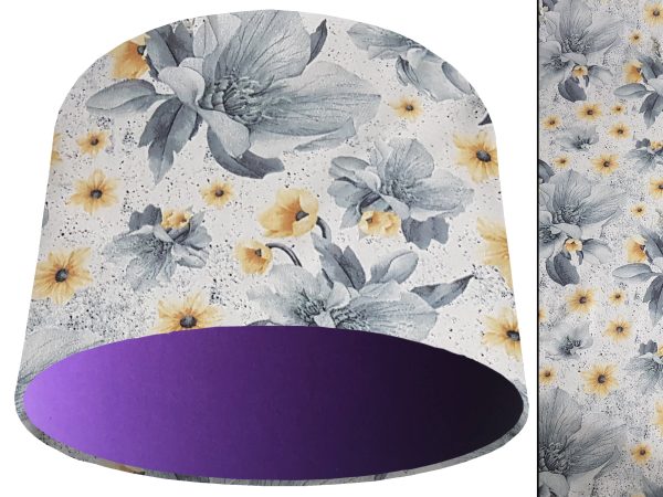 Silver Flower Light Shade Purple, Classic Country Lampshade