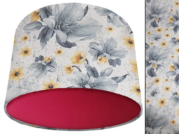 Silver Flower Light Shade Red, Classic Country Lampshade