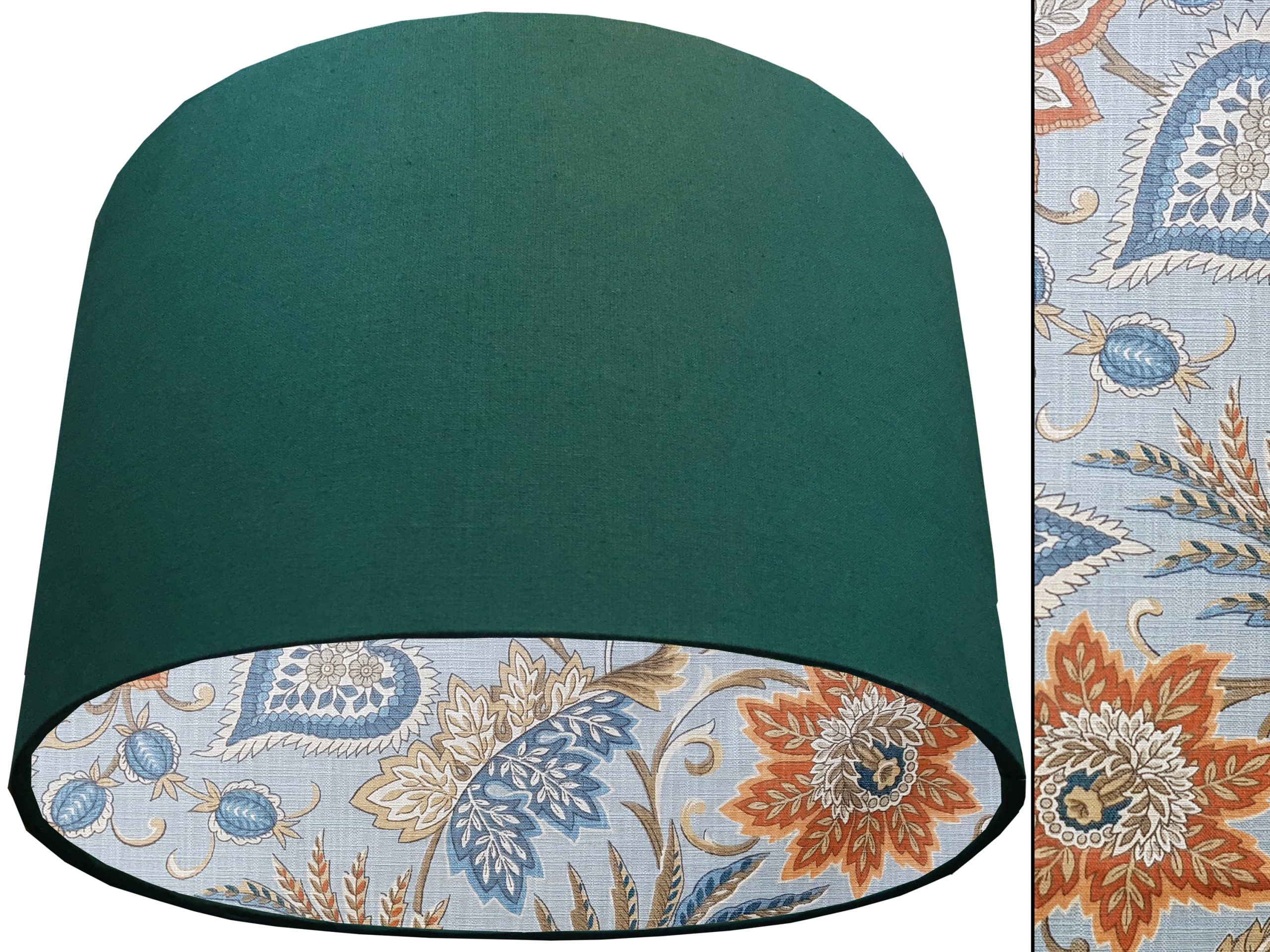 Sky Blue Paisley Lampshade Green, Modern Floral Light