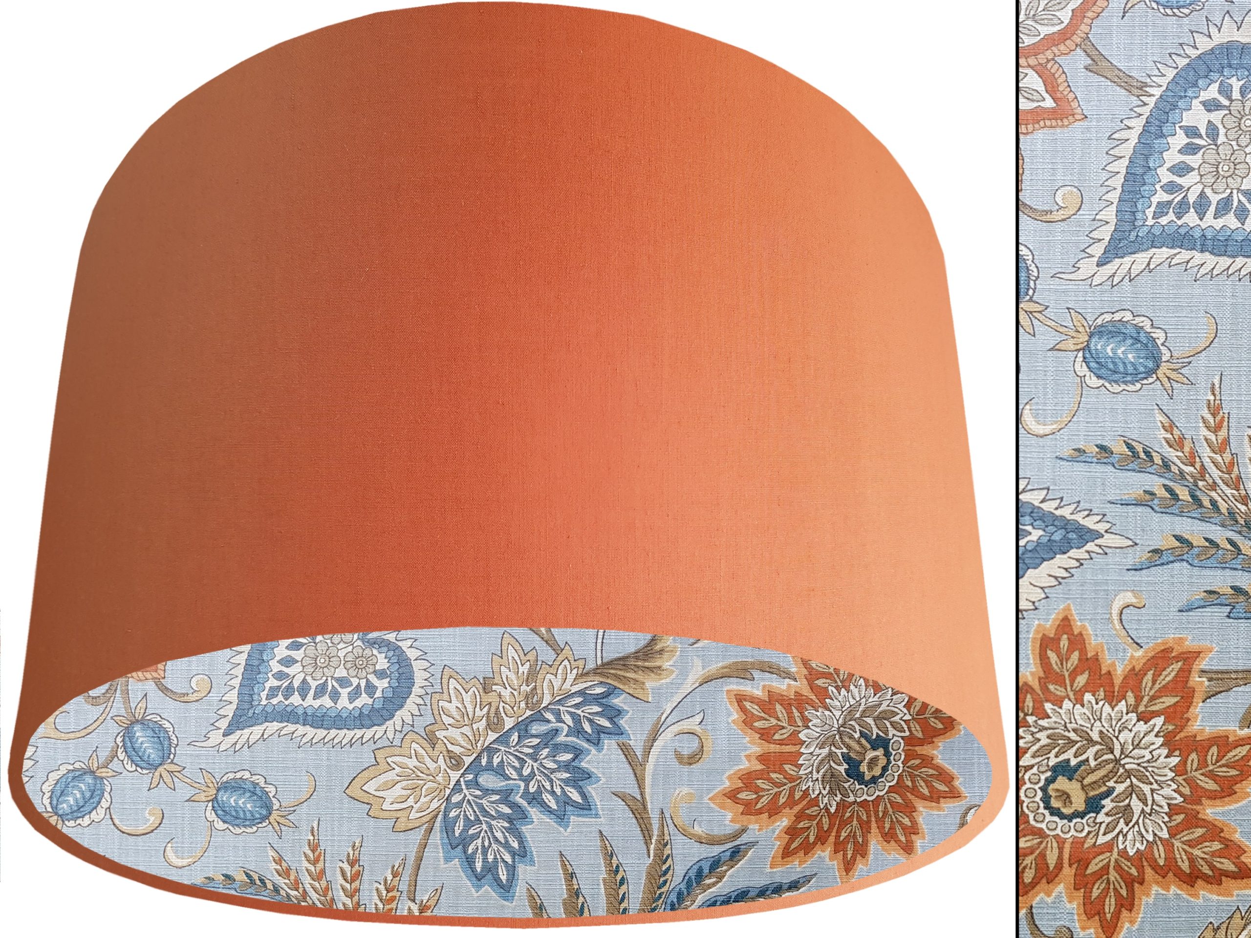 Sky Blue Paisley Lampshade Orange, Modern Floral Light