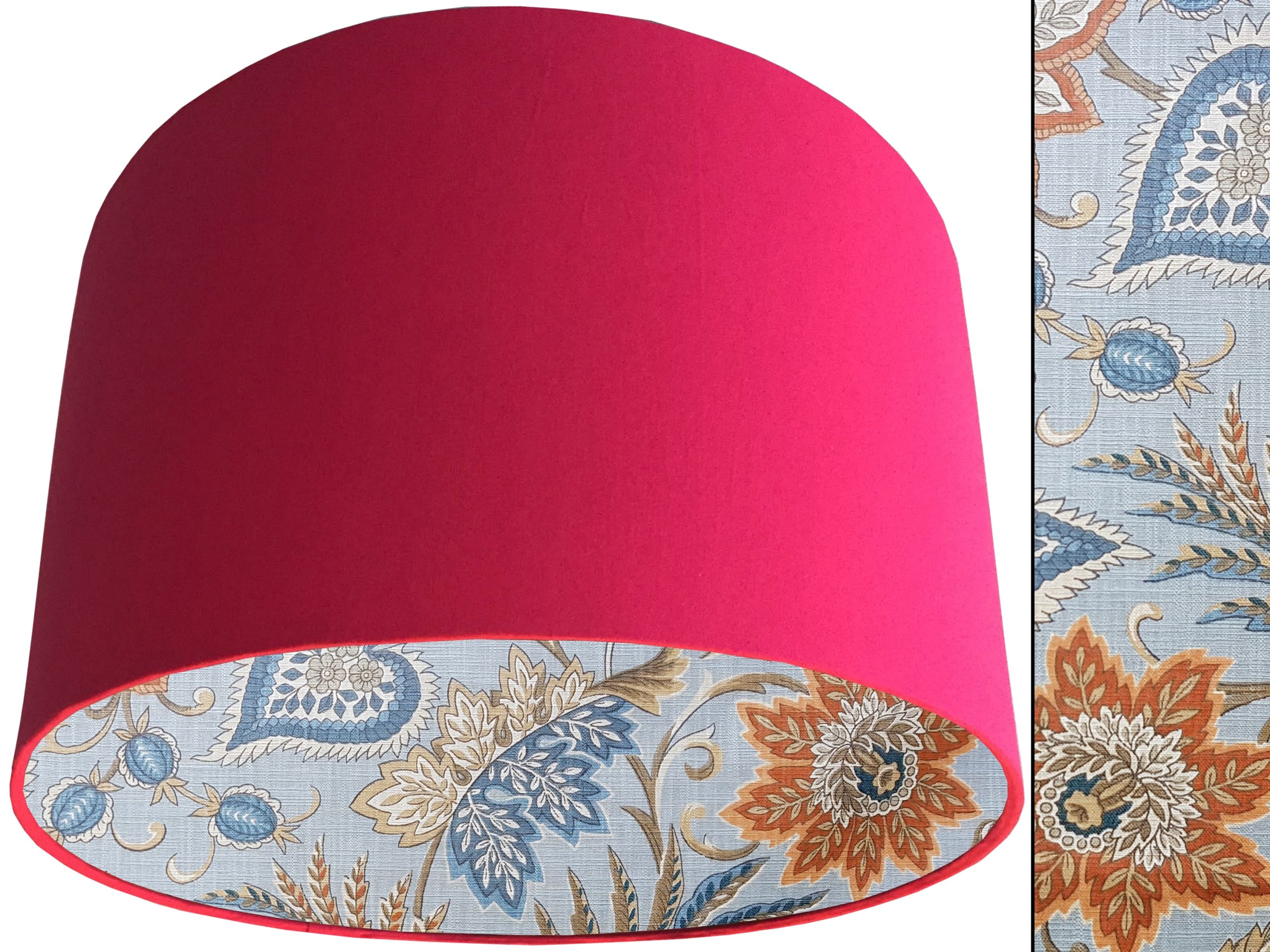 Sky Blue Paisley Lampshade Pink, Modern Floral Light