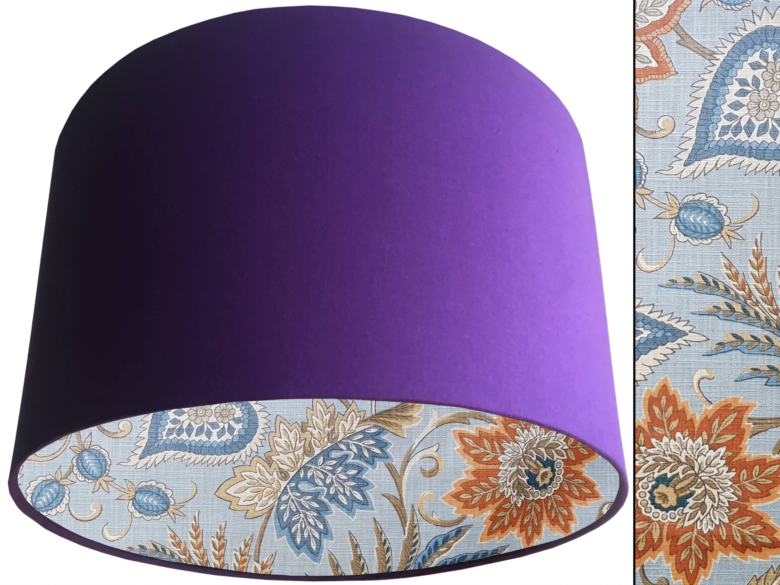Sky Blue Paisley Lampshade Purple, Modern Floral Light