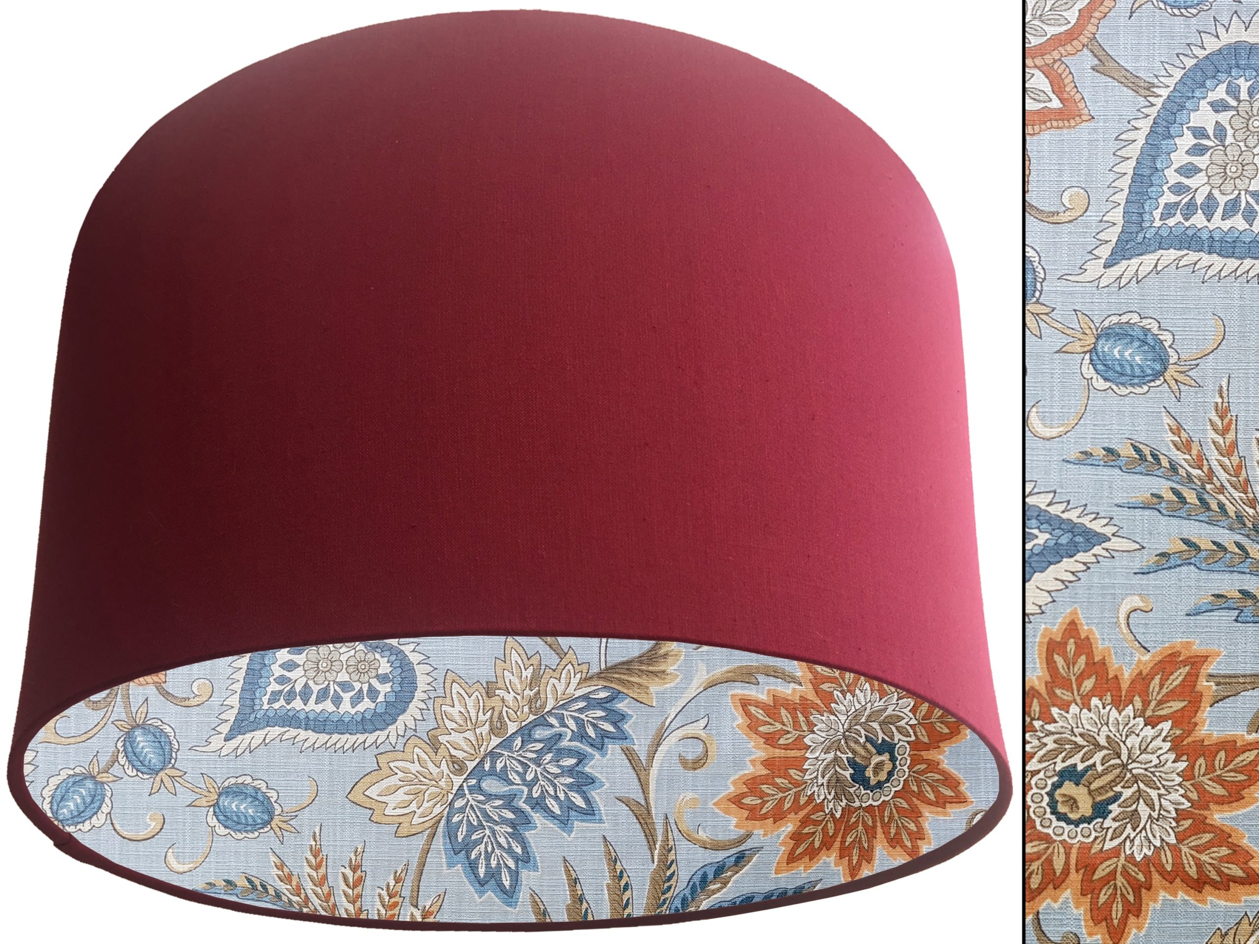 Sky Blue Paisley Lampshade Red, Modern Floral Light
