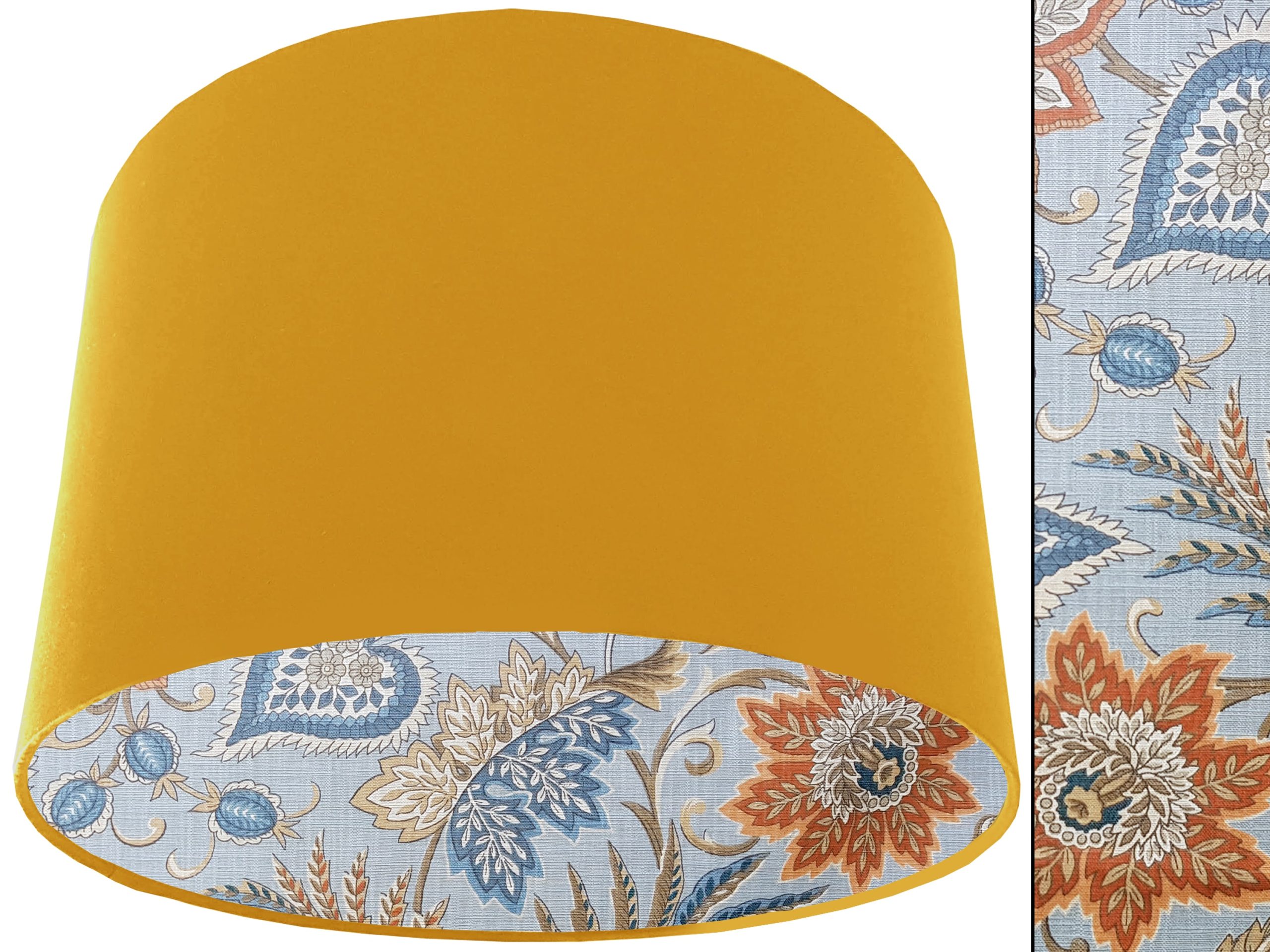 Sky Blue Paisley Lampshade Yellow, Modern Floral Light