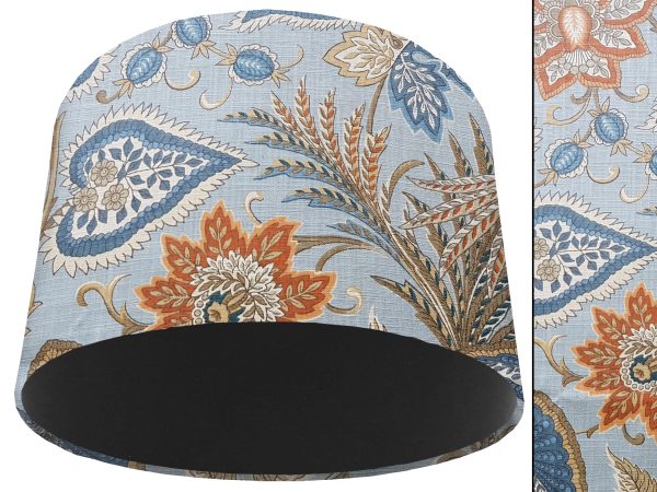 Paisley Sky Blue Light Shade Black, Modern Home Interior