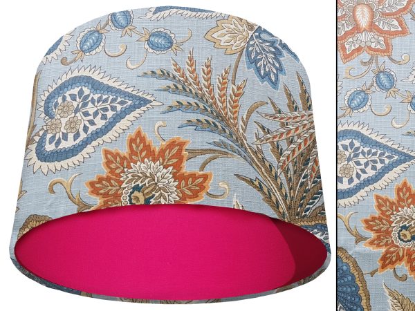 Paisley Sky Blue Light Shade Pink, Modern Home Interior