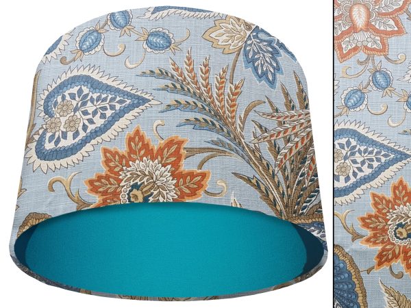 Paisley Sky Blue Light Shade Teal, Modern Home Interior