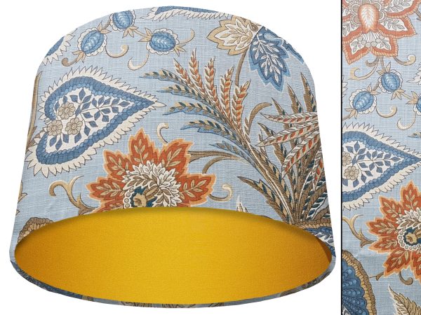 Paisley Sky Blue Light Shade Yellow, Modern Home Interior