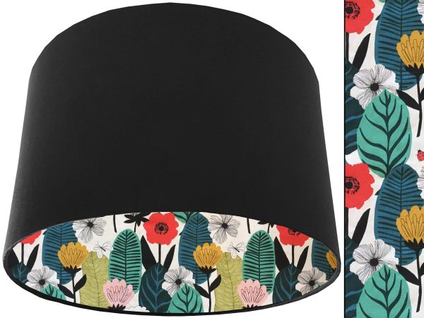 Summer Leaf Lampshade Black, Modern Scandi Interior