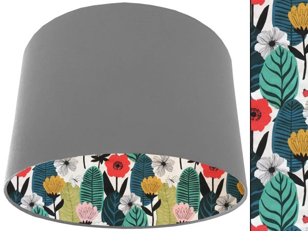 Summer Leaf Lampshade Light Grey, Modern Scandi Interior
