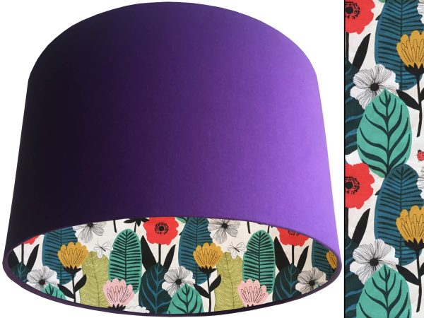 Summer Leaf Lampshade Purple, Modern Scandi Interior