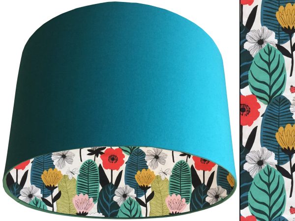 Summer Leaf Lampshade Teal, Modern Scandi Interior