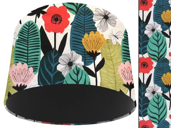 Summer Leaf Light Shade Black, Modern Scandi Lampshade
