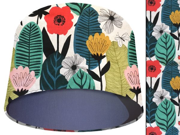 Summer Leaf Light Shade Blue, Modern Scandi Lampshade