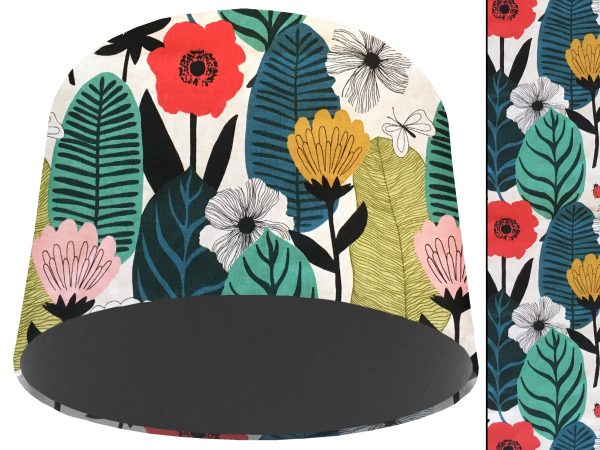 Summer Leaf Light Shade Dark Grey, Modern Scandi Lampshade