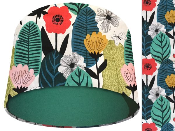 Summer Leaf Light Shade Green, Modern Scandi Lampshade