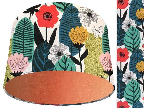 Summer Leaf Light Shade Orange, Modern Scandi Lampshade