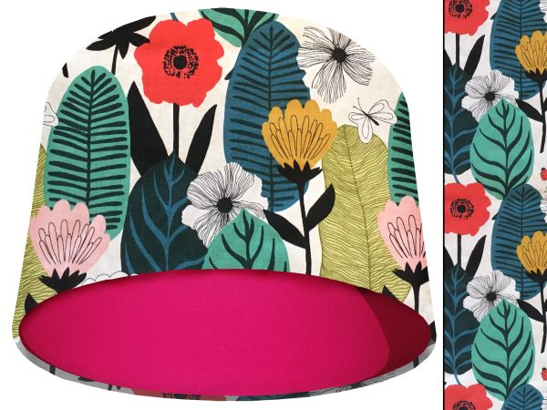 Summer Leaf Light Shade Pink, Modern Scandi Lampshade