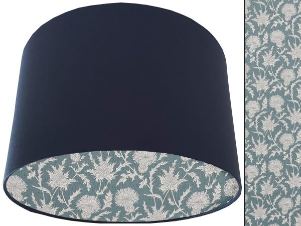 Teal Thistle Lampshade Blue, Scottish Country Home Interior