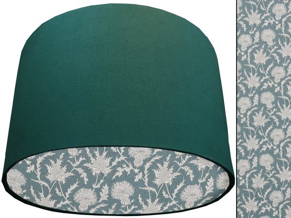 Teal Thistle Lampshade Green, Scottish Country Home Interior