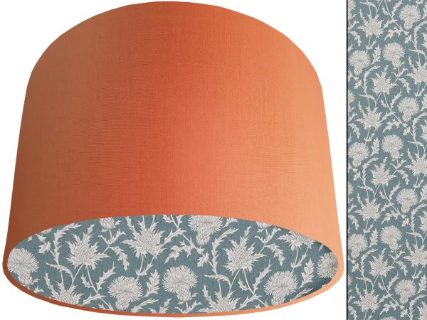 Teal Thistle Lampshade Orange, Scottish Country Home Interior