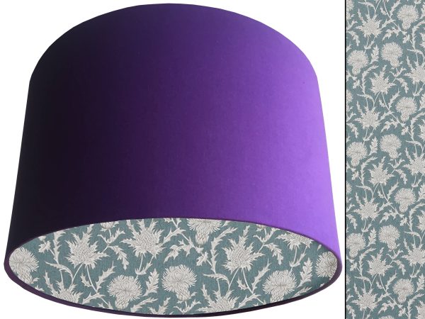 Teal Thistle Lampshade Purple, Scottish Country Home Interior