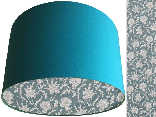 Teal Thistle Lampshade Teal, Scottish Country Home Interior