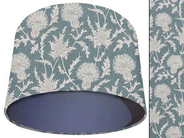 Teal Thistle Light Shade Blue, Modern Scottish Lampshade