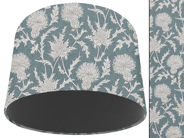 Teal Thistle Light Shade Dark Grey, Modern Scottish Lampshade