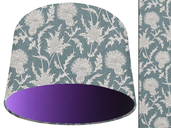 Teal Thistle Light Shade Purple, Modern Scottish Lampshade