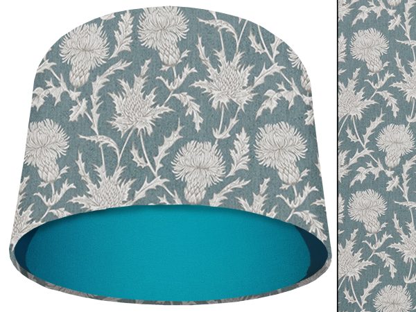 Teal Thistle Light Shade Teal, Modern Scottish Lampshade
