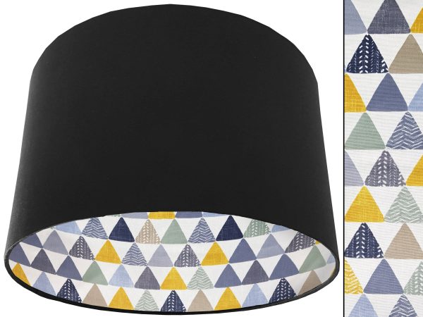 Geometric Patterned Lampshade Black, Colourful Light Shade