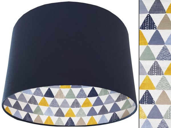 Geometric Patterned Lampshade Blue, Colourful Light Shade