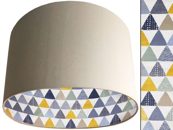 Geometric Patterned Lampshade Cream, Colourful Light Shade
