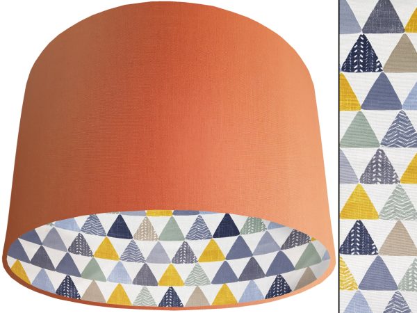 Geometric Patterned Lampshade Orange, Colourful Light Shade