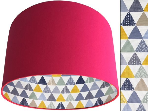 Geometric Patterned Lampshade Pink, Colourful Light Shade