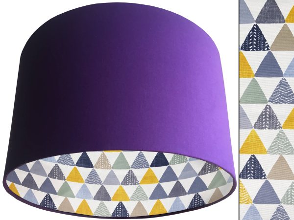 Geometric Patterned Lampshade Purple, Colourful Light Shade