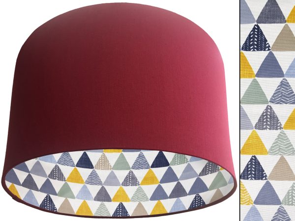 Geometric Patterned Lampshade Red, Colourful Light Shade