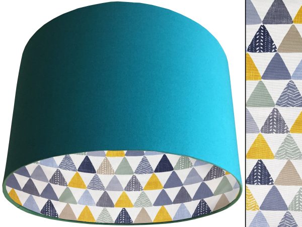 Geometric Patterned Lampshade Teal, Colourful Light Shade