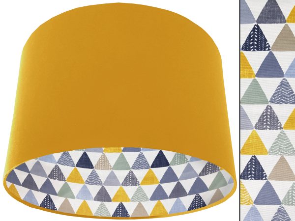 Geometric Patterned Lampshade Yellow, Colourful Light Shade